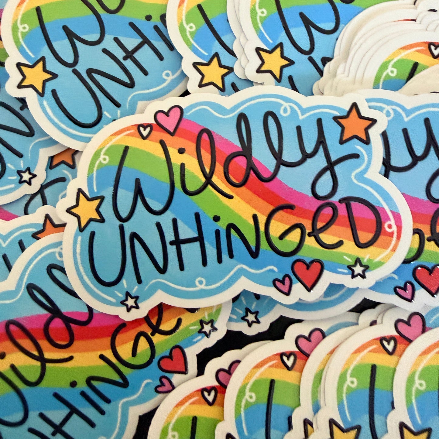 Wildly Unhinged White Vinyl Sticker