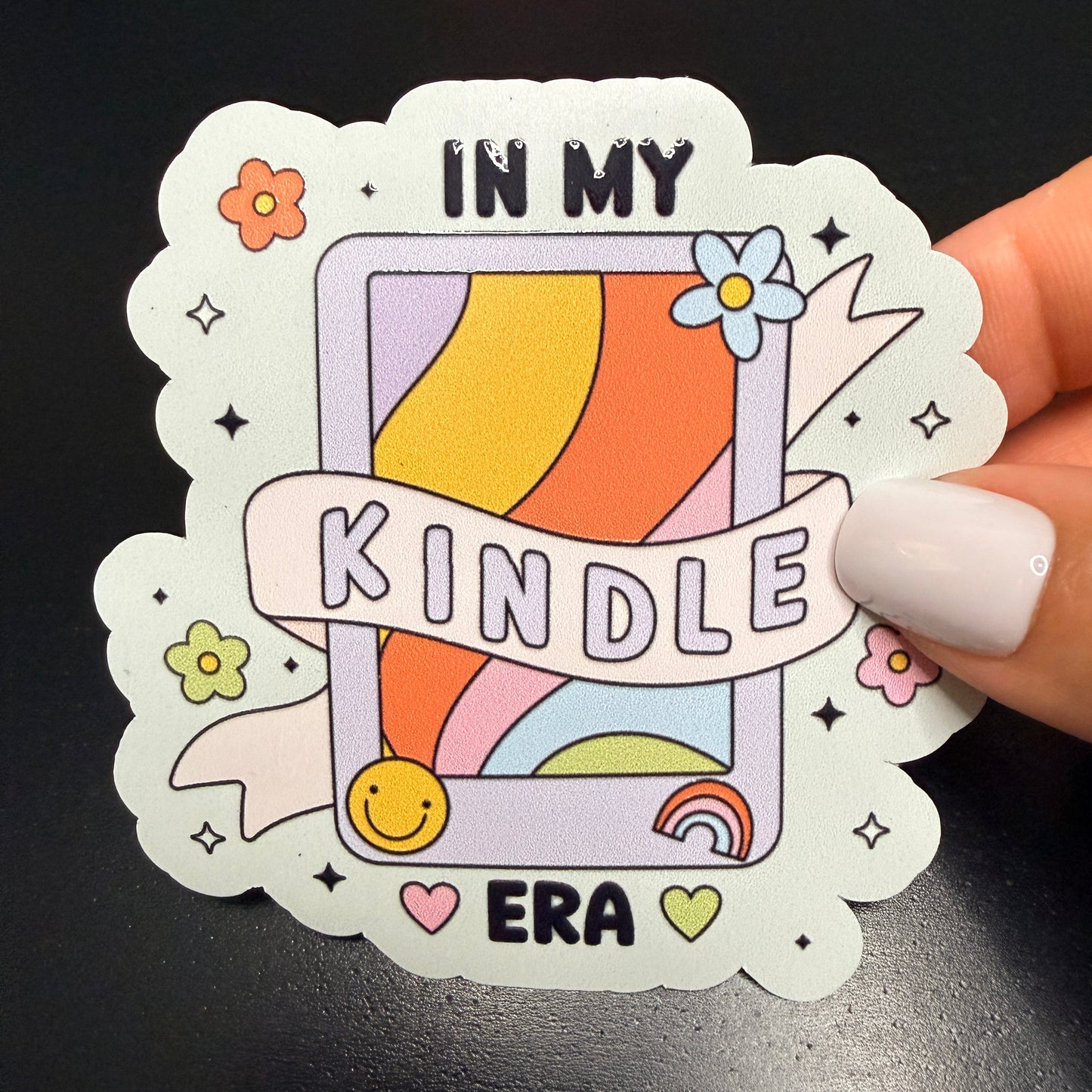 In My Kindle Era White Vinyl Sticker