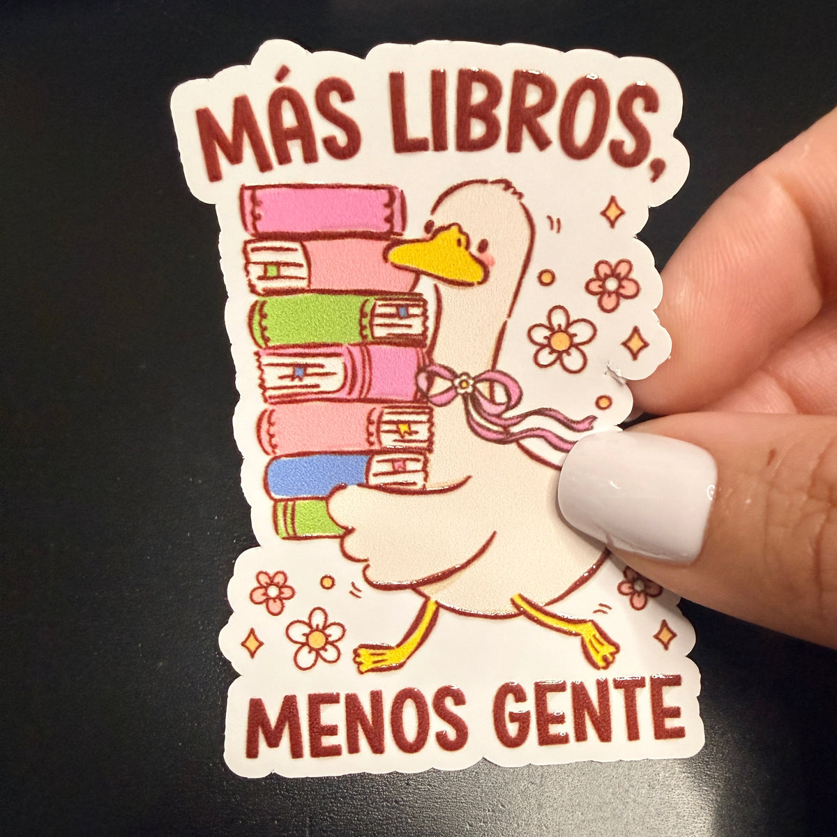 Mas Libros Menos Gente White Vinyl Sticker