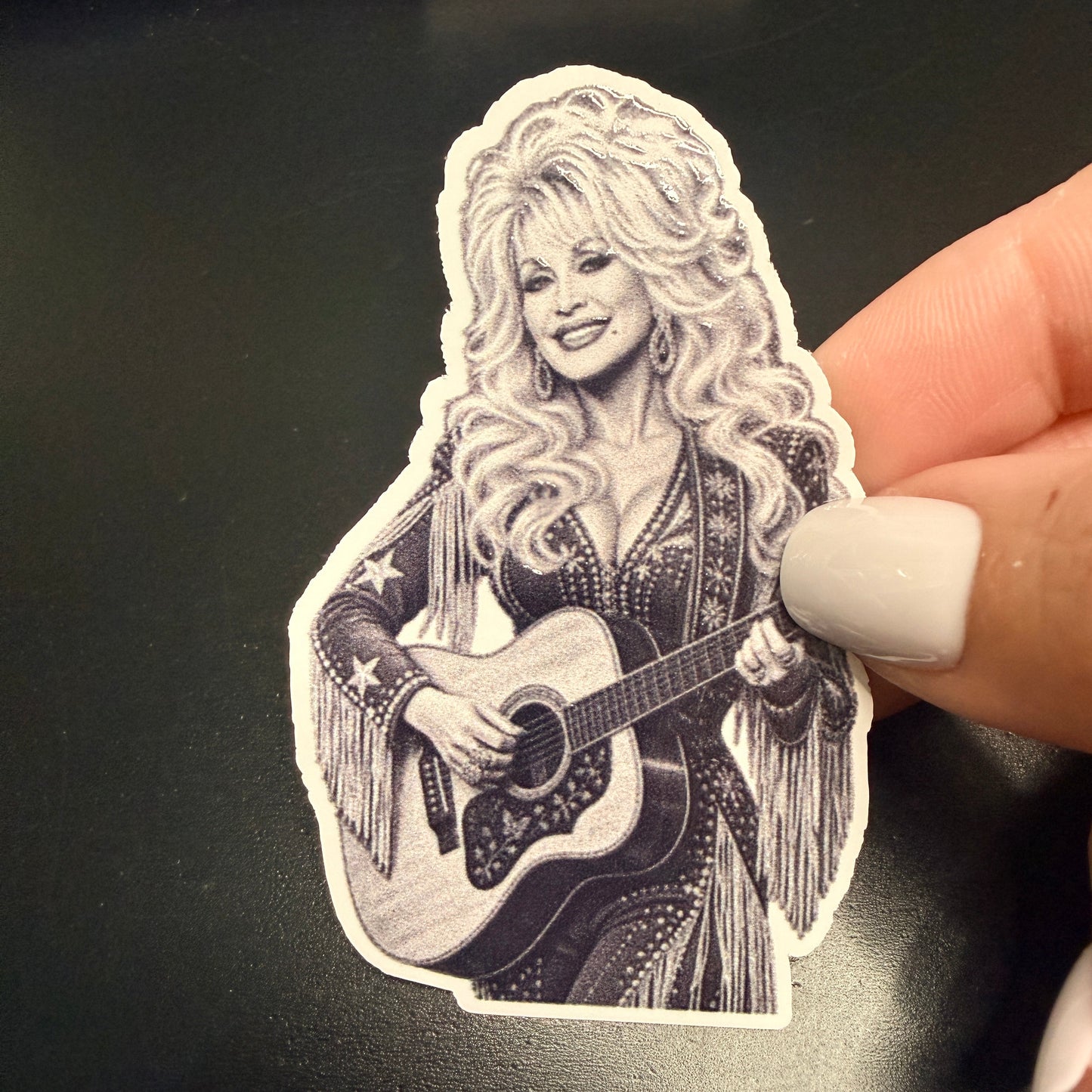 Doll Black White Vinyl Sticker