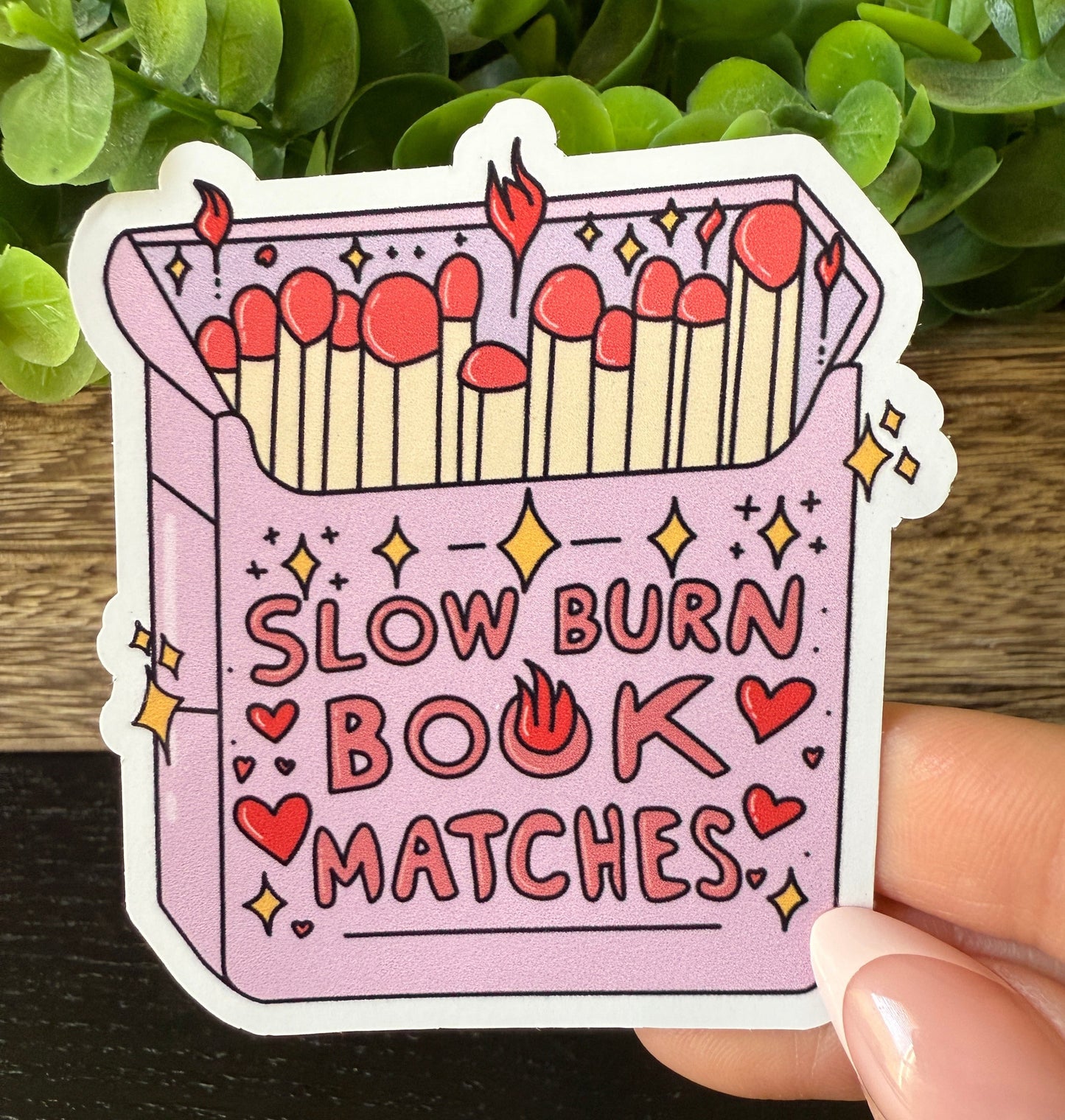 Slow Burn Book Matches White Vinyl Sticker 3"