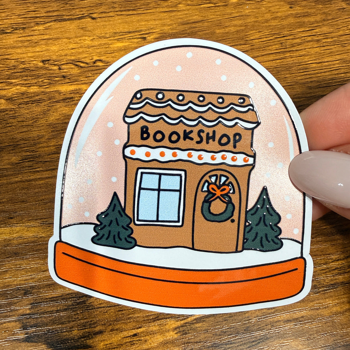 Christmas Bookshop White Vinyl Stickers