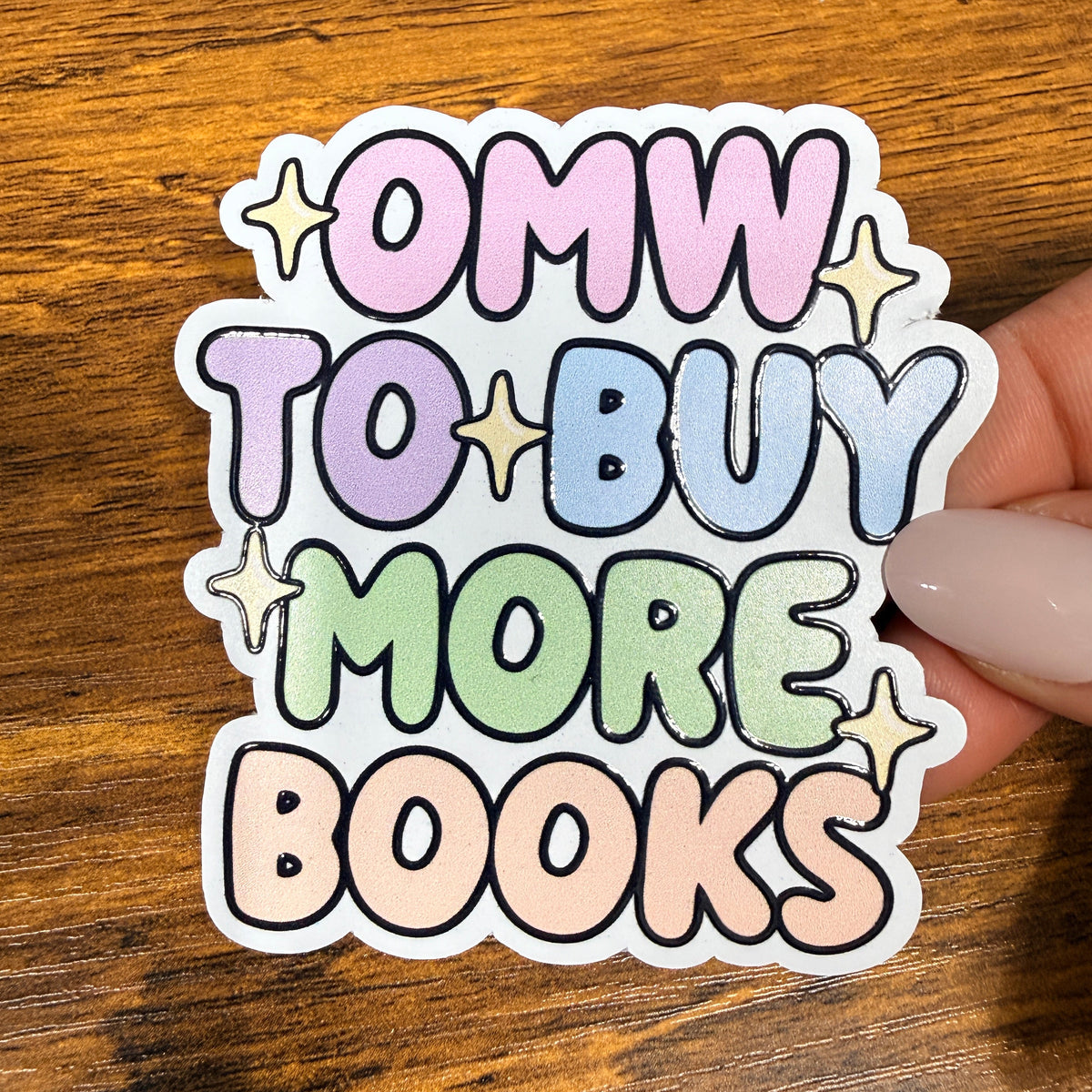 On my way! To Buy More Books White Vinyl Stickers