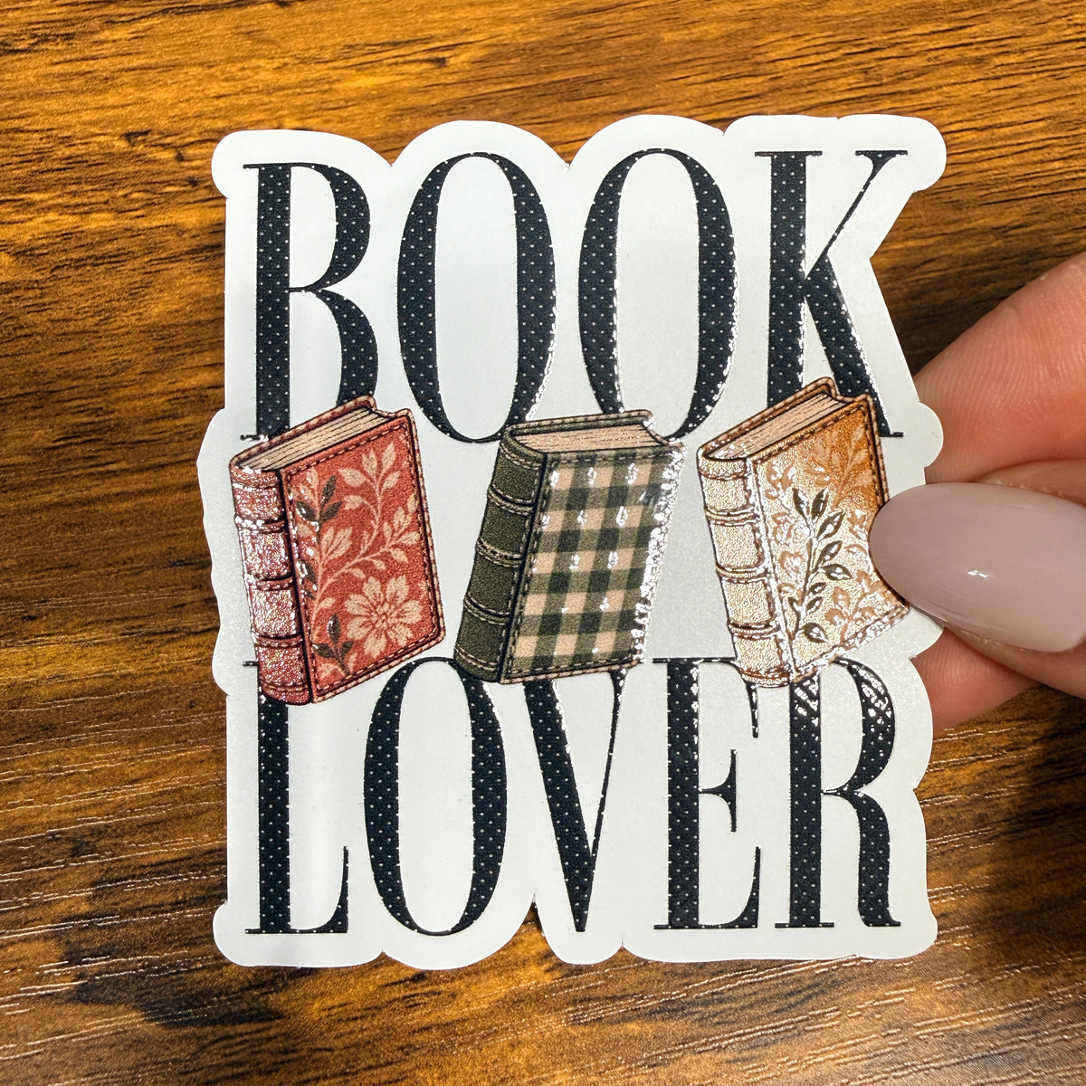 Book Lover White Vinyl Stickers