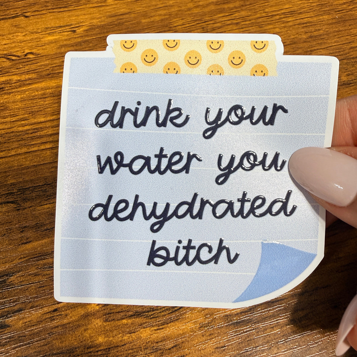 Drink Your Water Post-It White Vinyl Stickers
