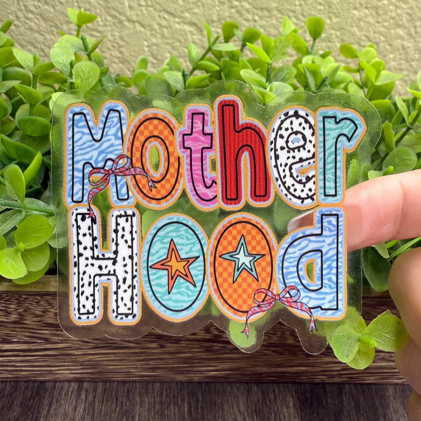 Motherhood Clear Vinyl Sticker 3"