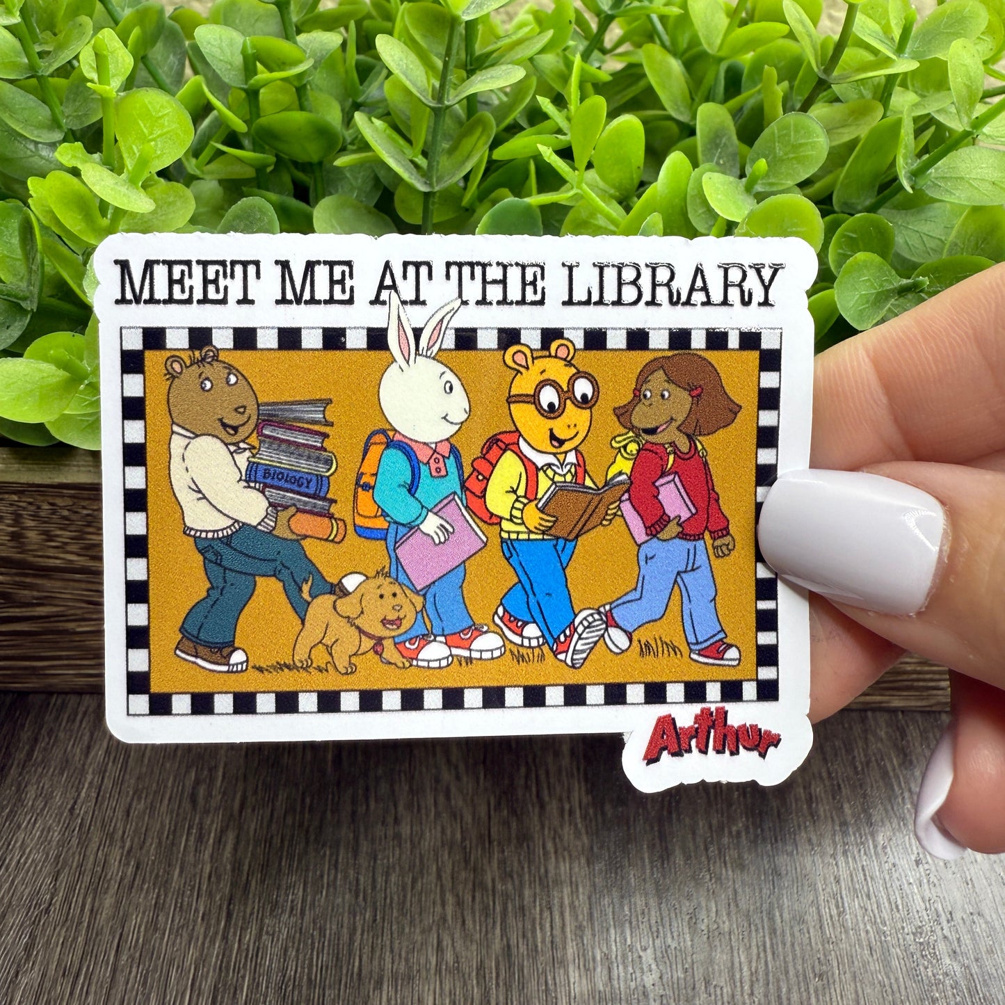 Meet Me at the Library White Vinyl Sticker 3"