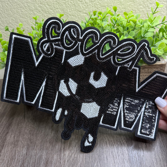 Soccer MOM Sequin Patch