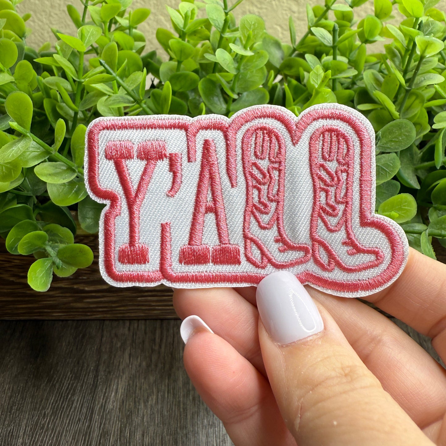 Y’all Pink Boots Embroidered Hat Patches