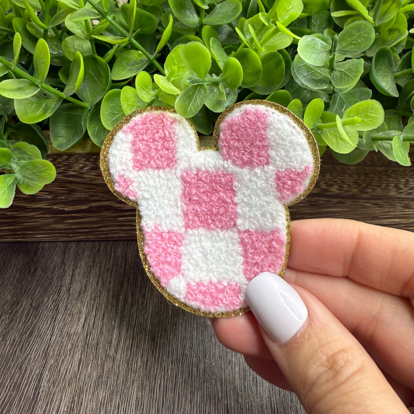 Checkered Mouse Hat Patches