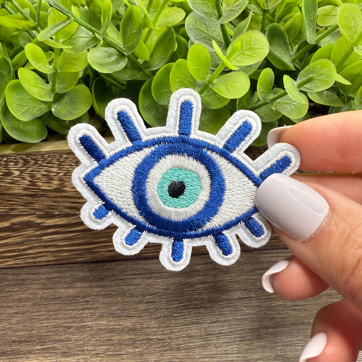 White Embroidered Hat Patches