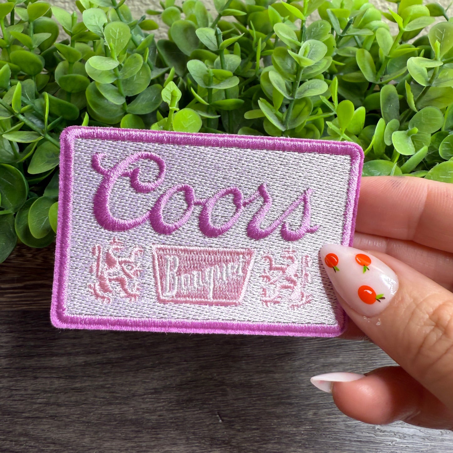 Pink Beer Embroidered Hat Patches