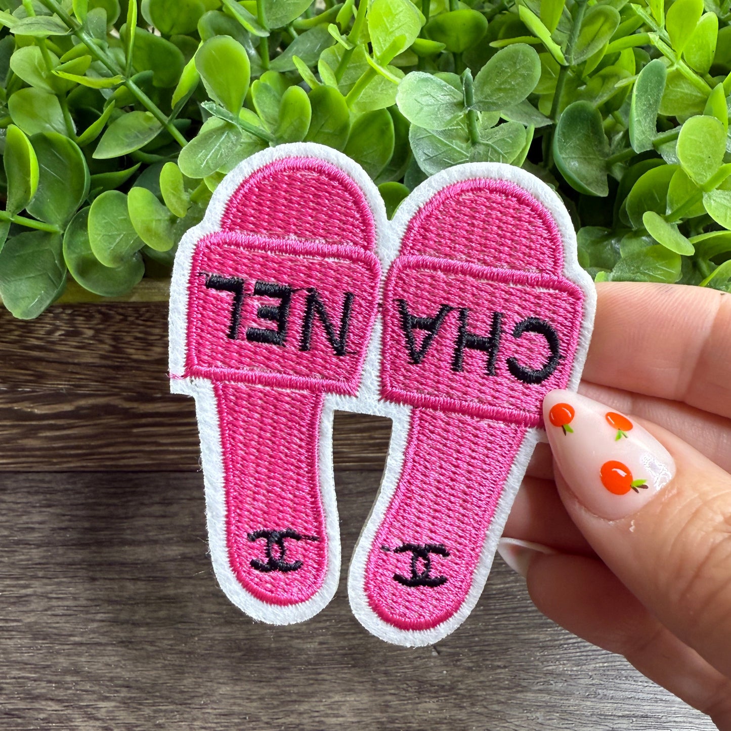 Pink Sandals Embroidered Small Patches