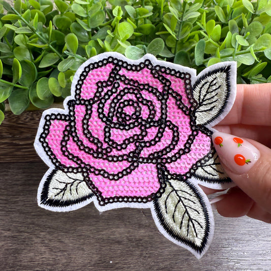 Pink Rose Sequin Small Patches