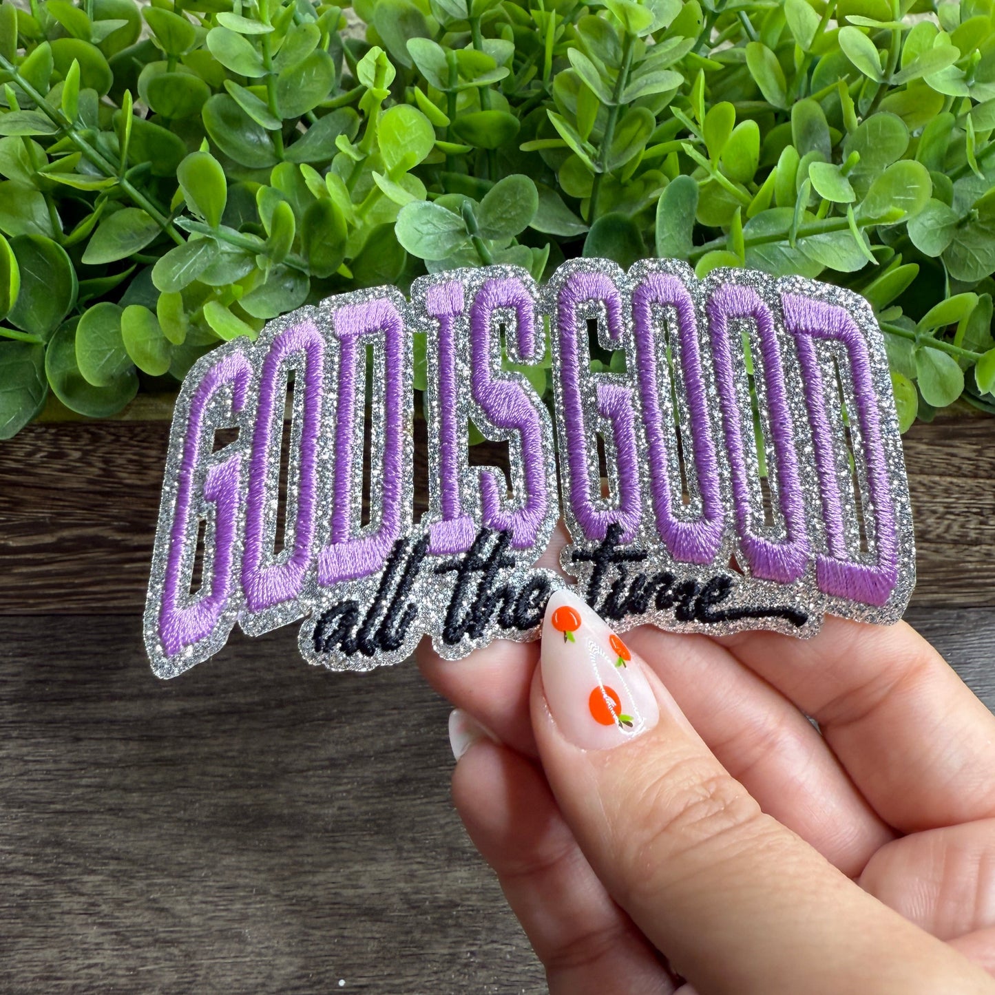 God Is Good Purple 4" Embroidered Small Patches