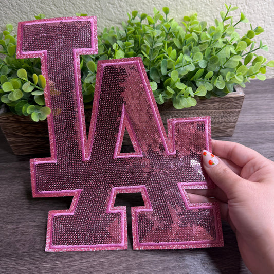Los Angeles Pink Sequin Patch