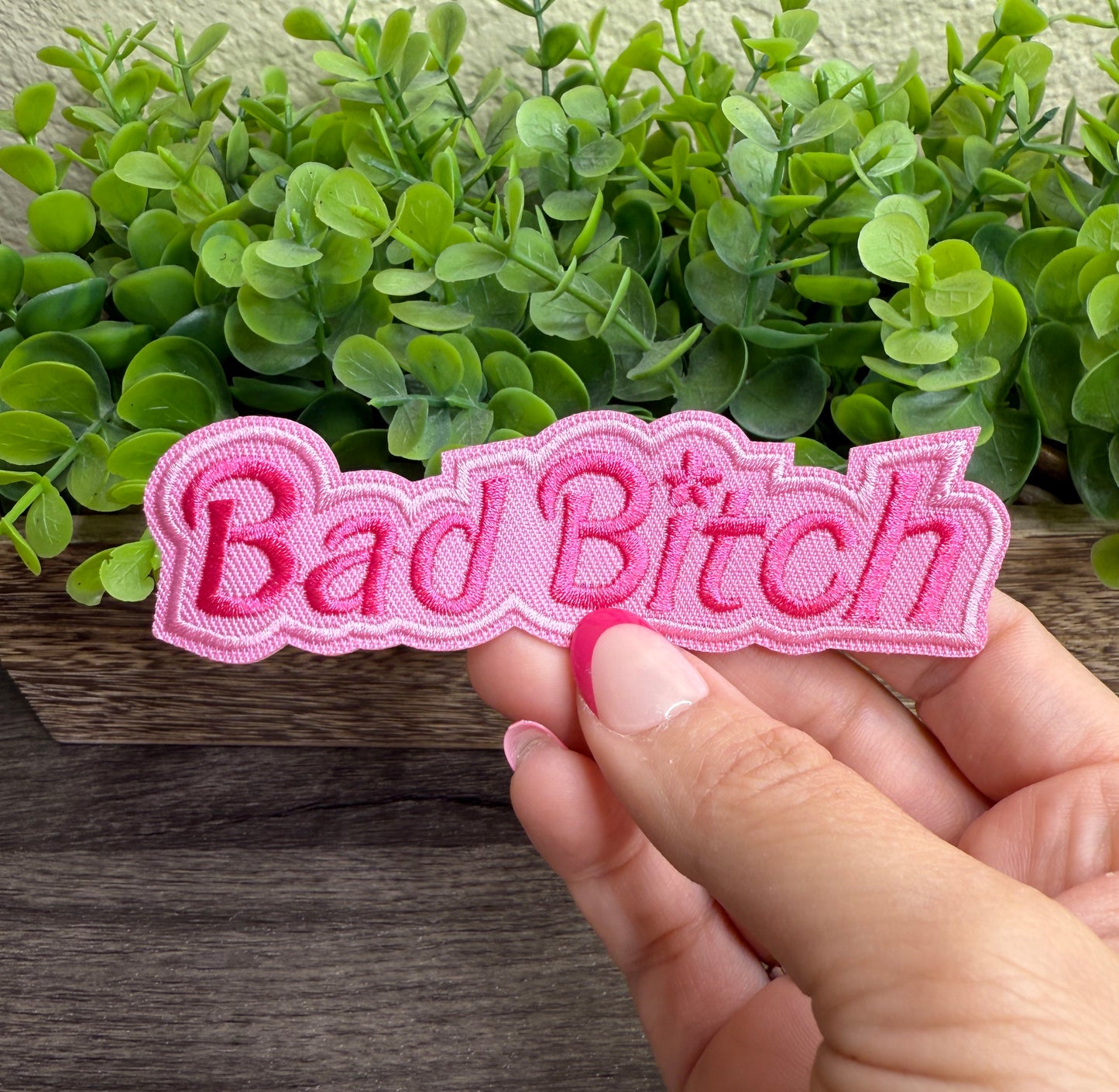 Pink Bad B Embroidered Small Patches