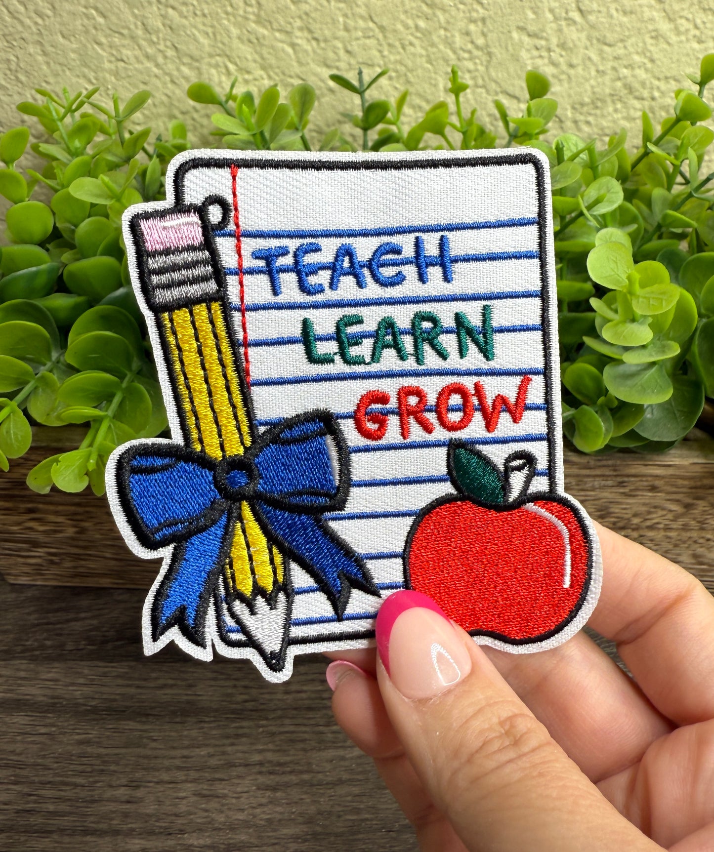 Teach Learn Grown Embroidered Small Patches