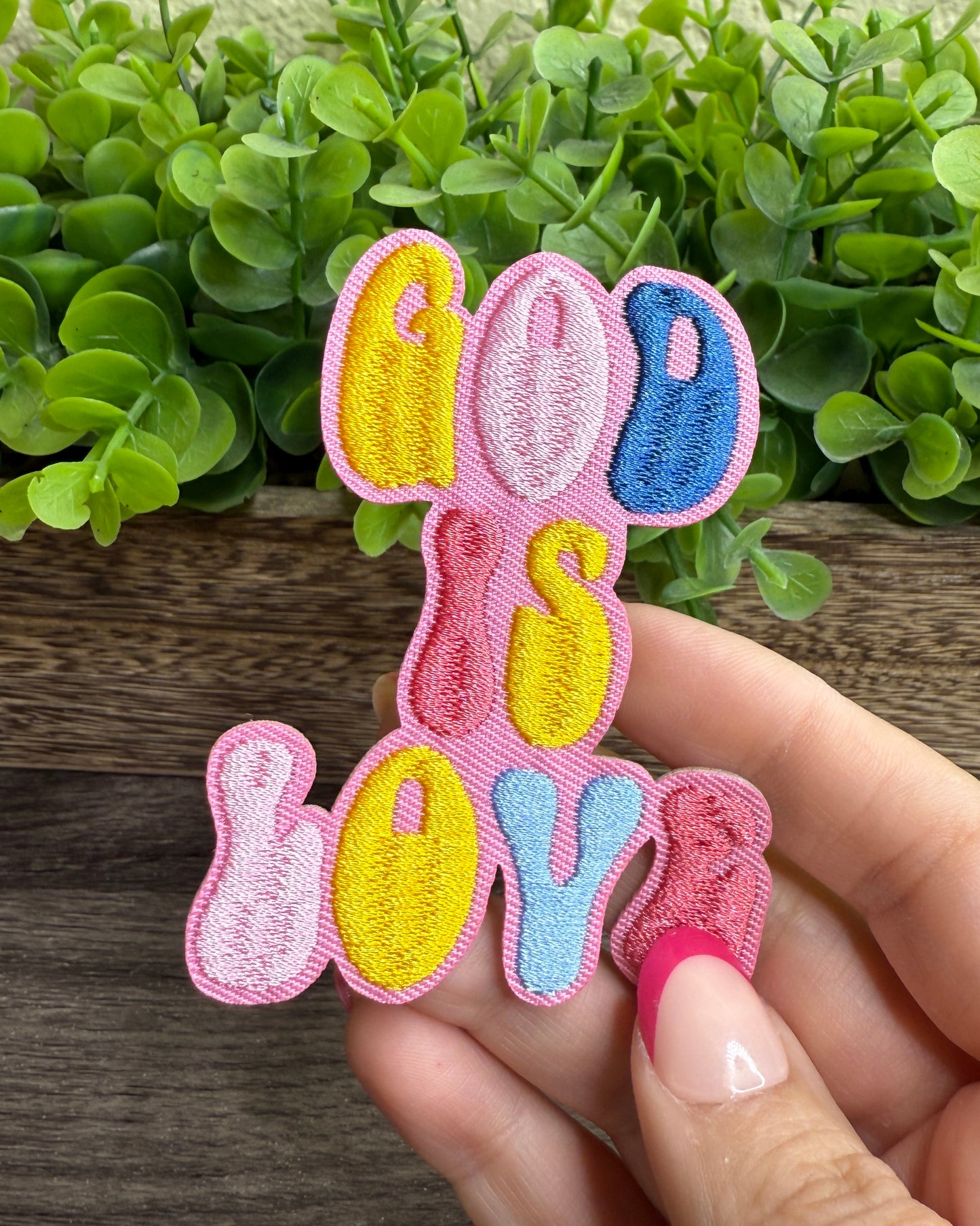 God is Love Embroidered Small Patches