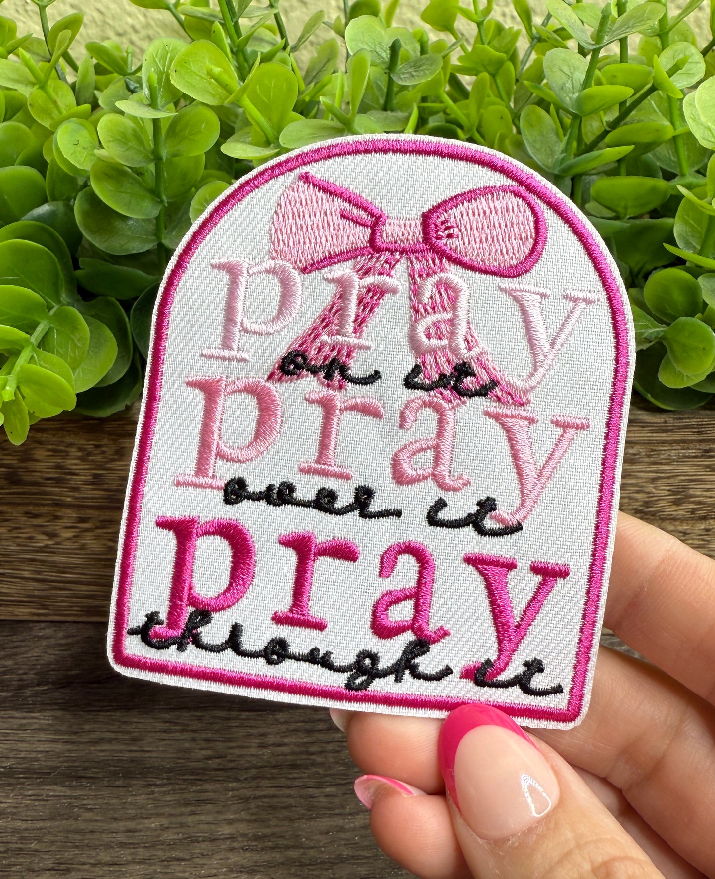 Pray Pink Embroidered Small Patches