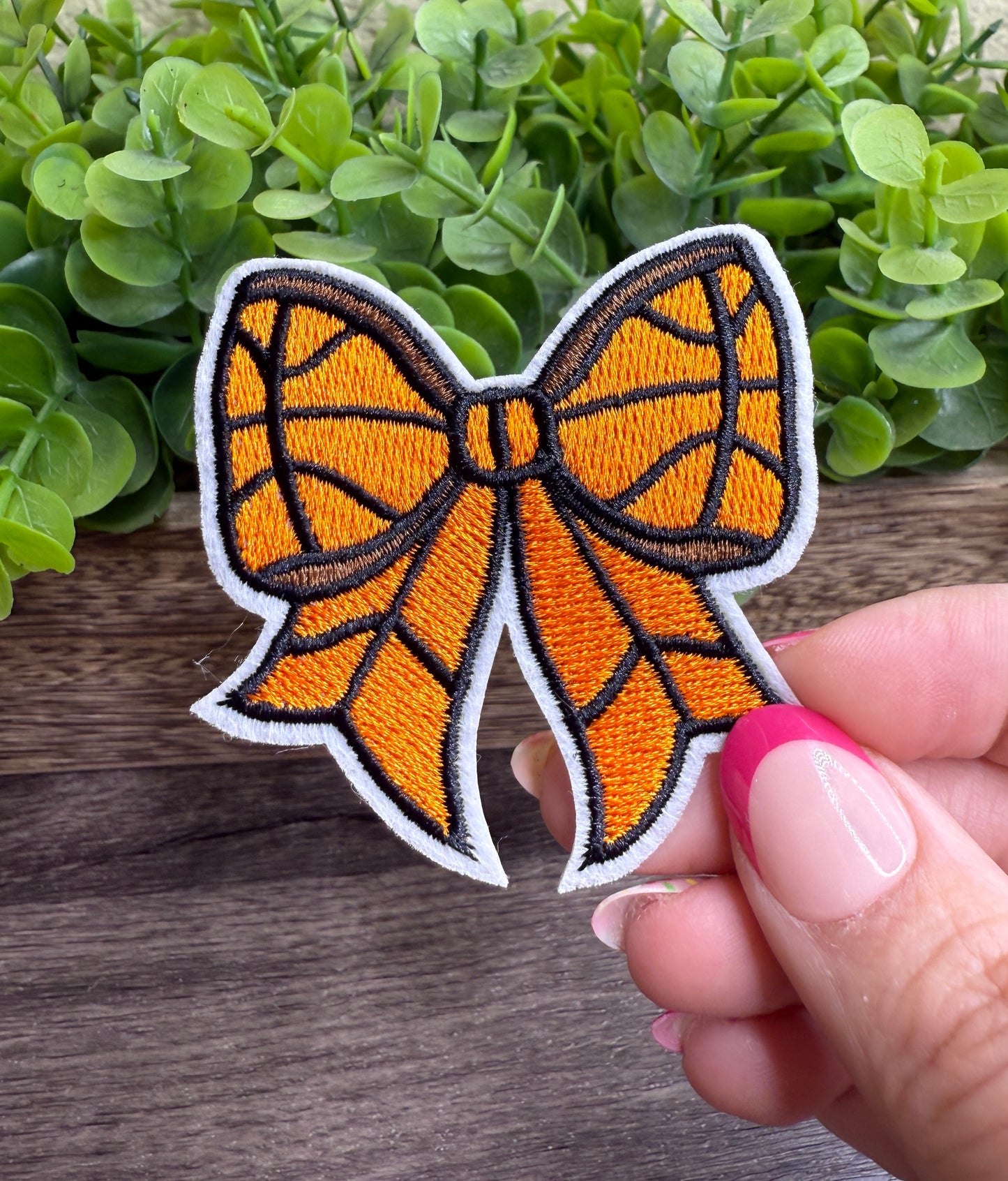 Basketball Bow Embroidered Small Patches