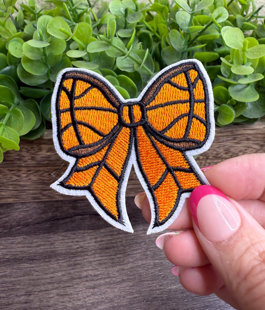Basketball Bow Embroidered Small Patches