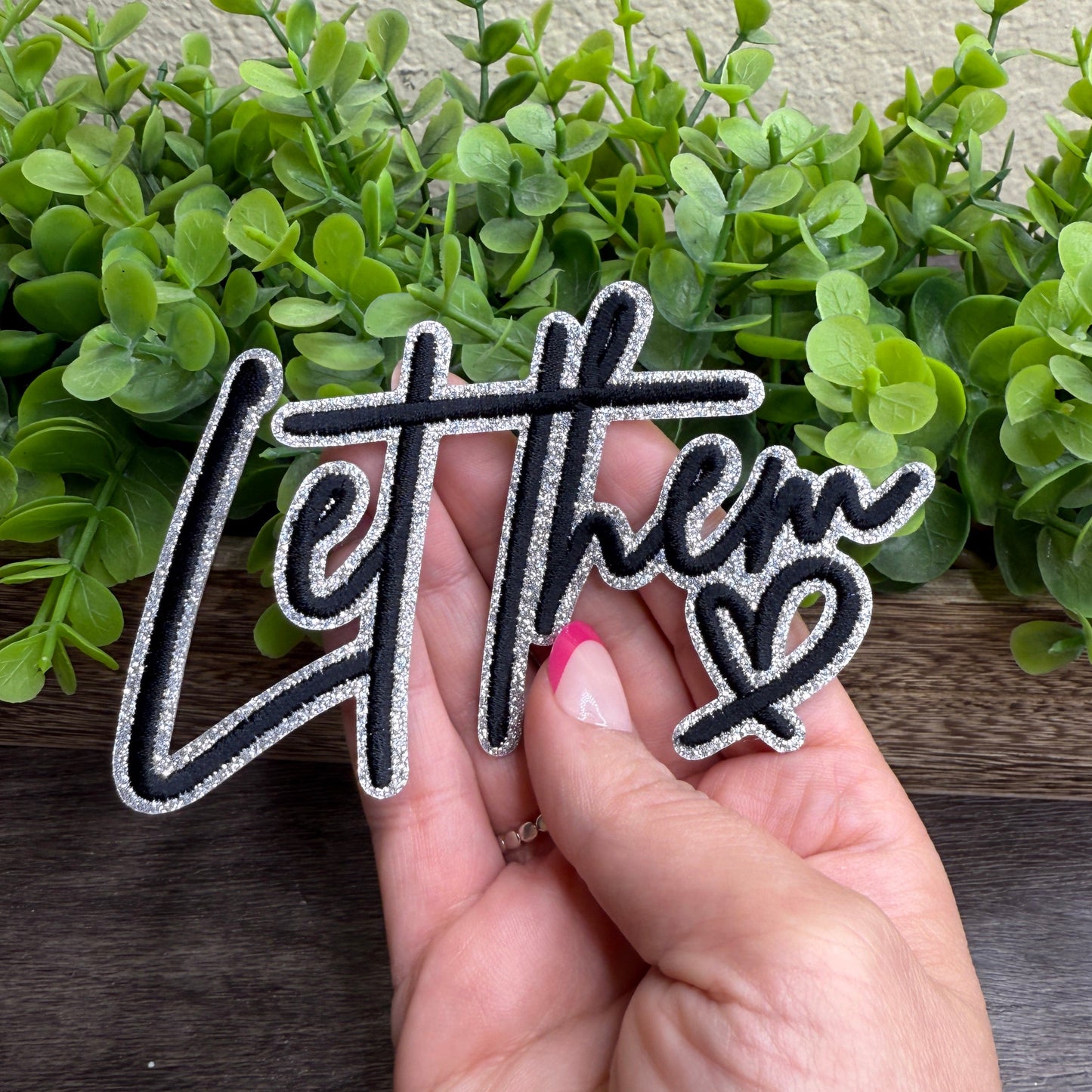 Let Them Black Embroidered Small Patches