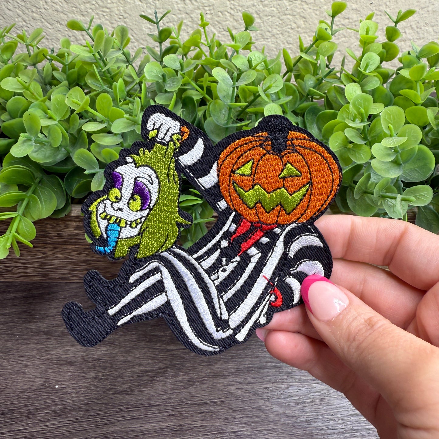 Pumpkin Head Embroidered Small Patches