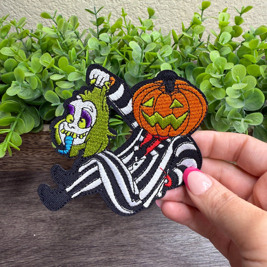 Pumpkin Head Embroidered Small Patches