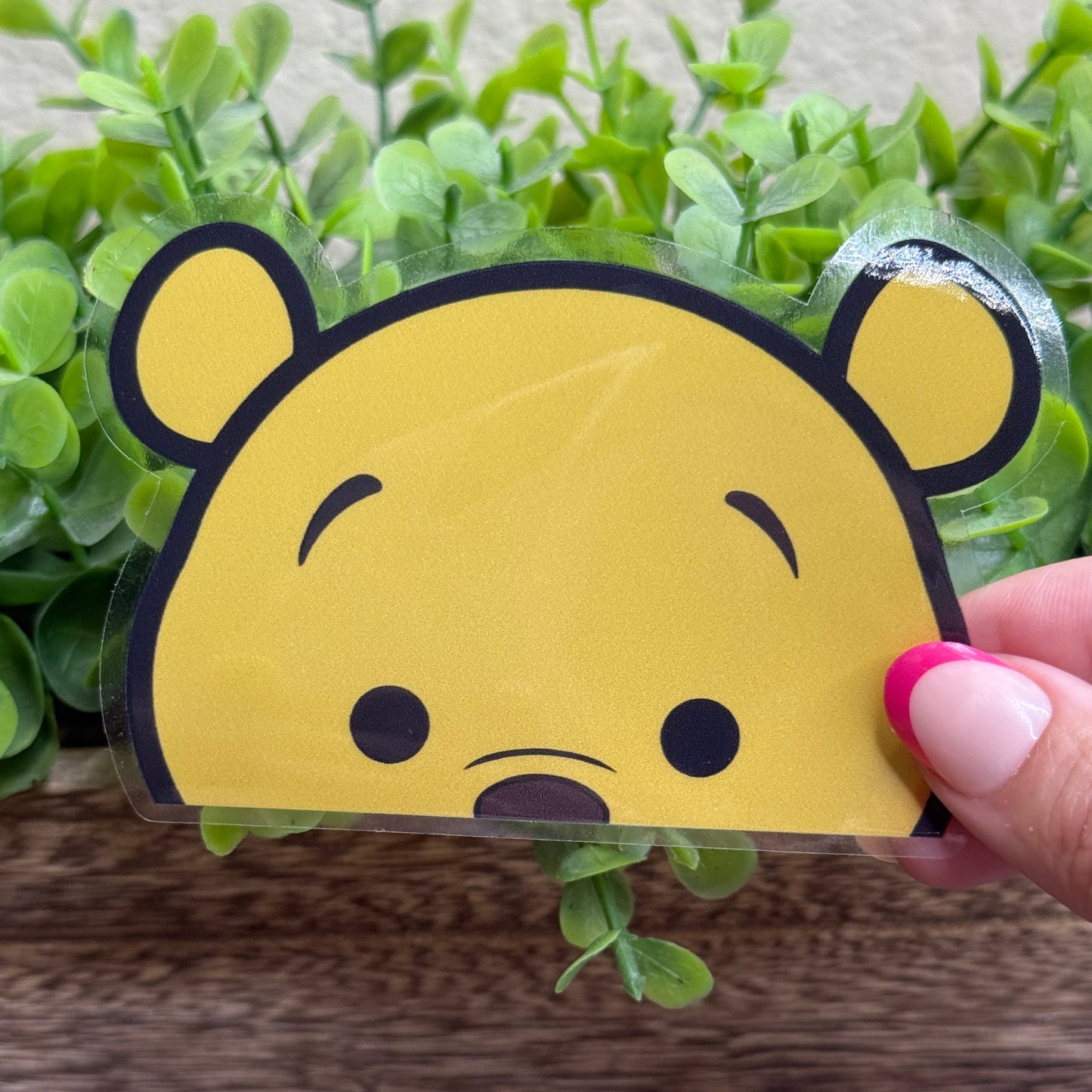 Peekaboo Bear Clear 5" Vinyl Sticker
