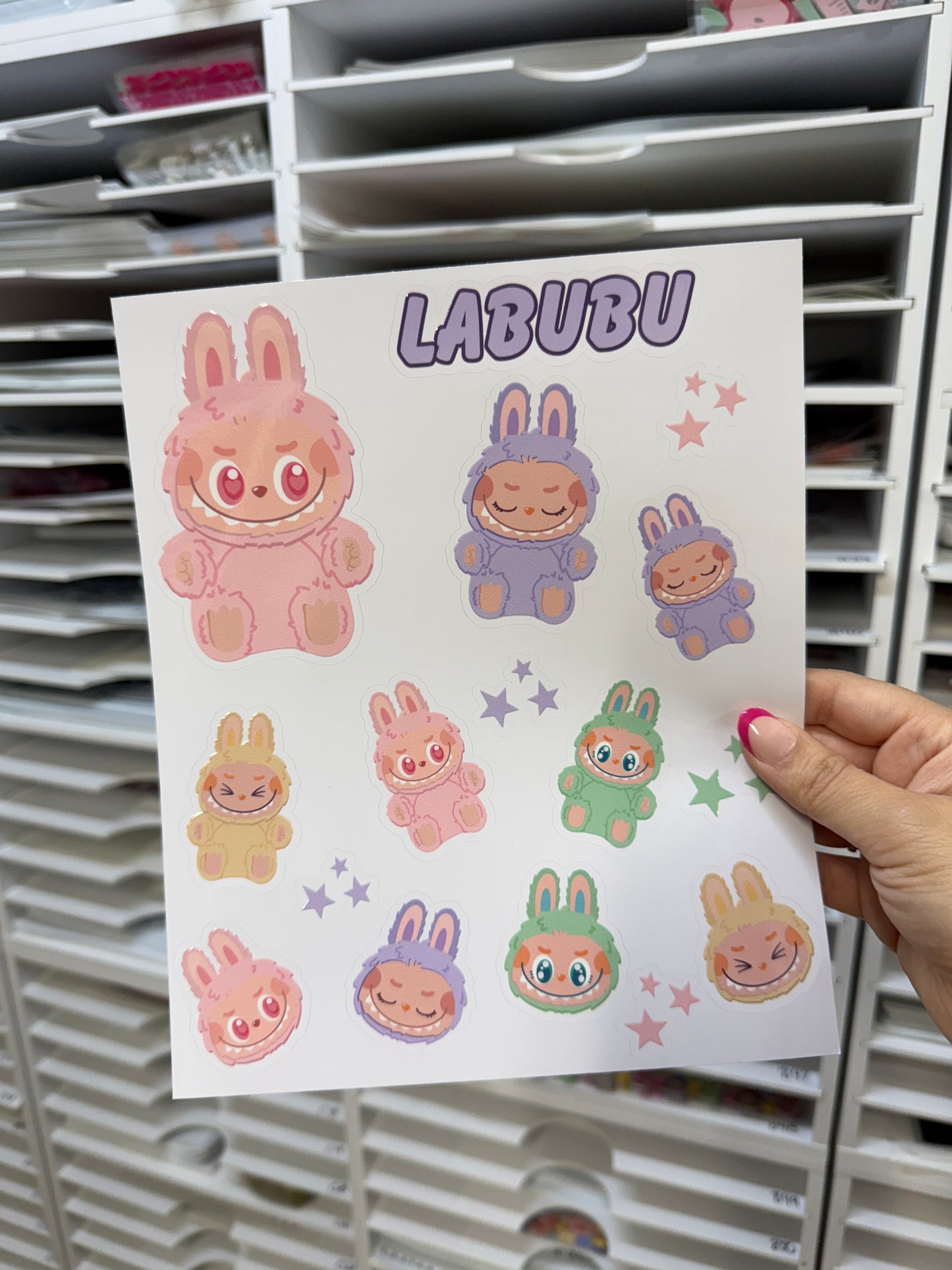 Bubu Sticker Sheet White Vinyl LARGE