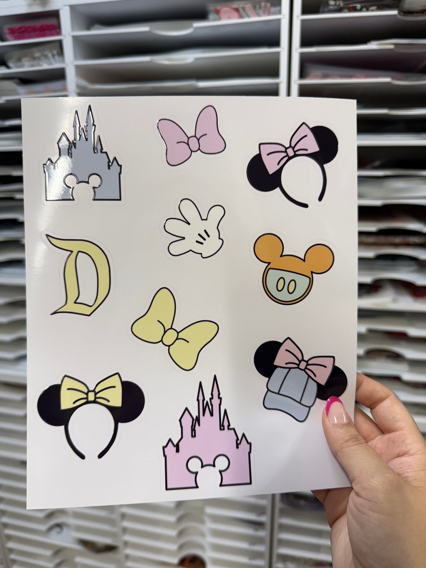 Enchanted Magical Sticker Sheet White Vinyl LARGE