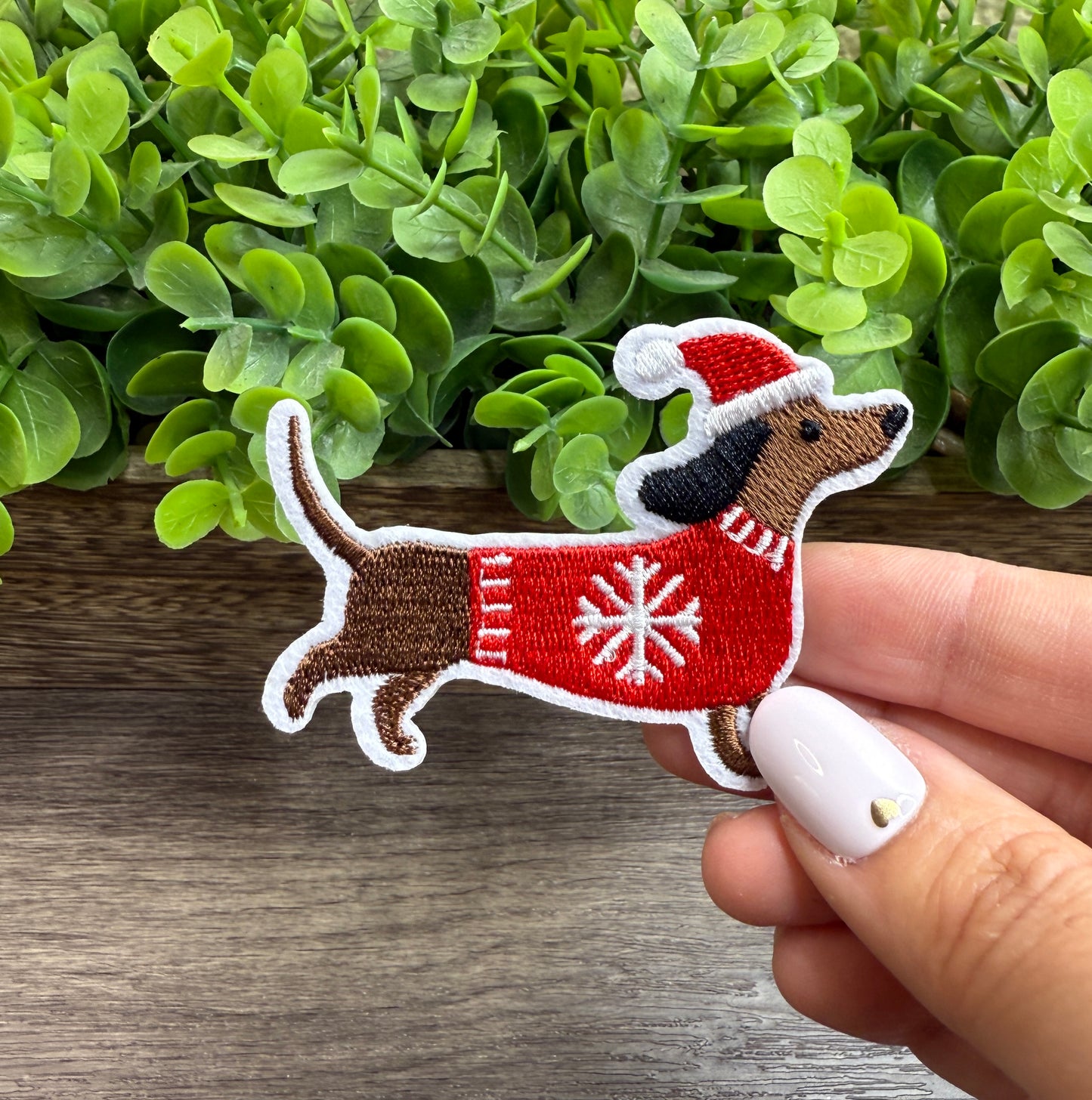 Christmas Dog Embroidered Small Patches