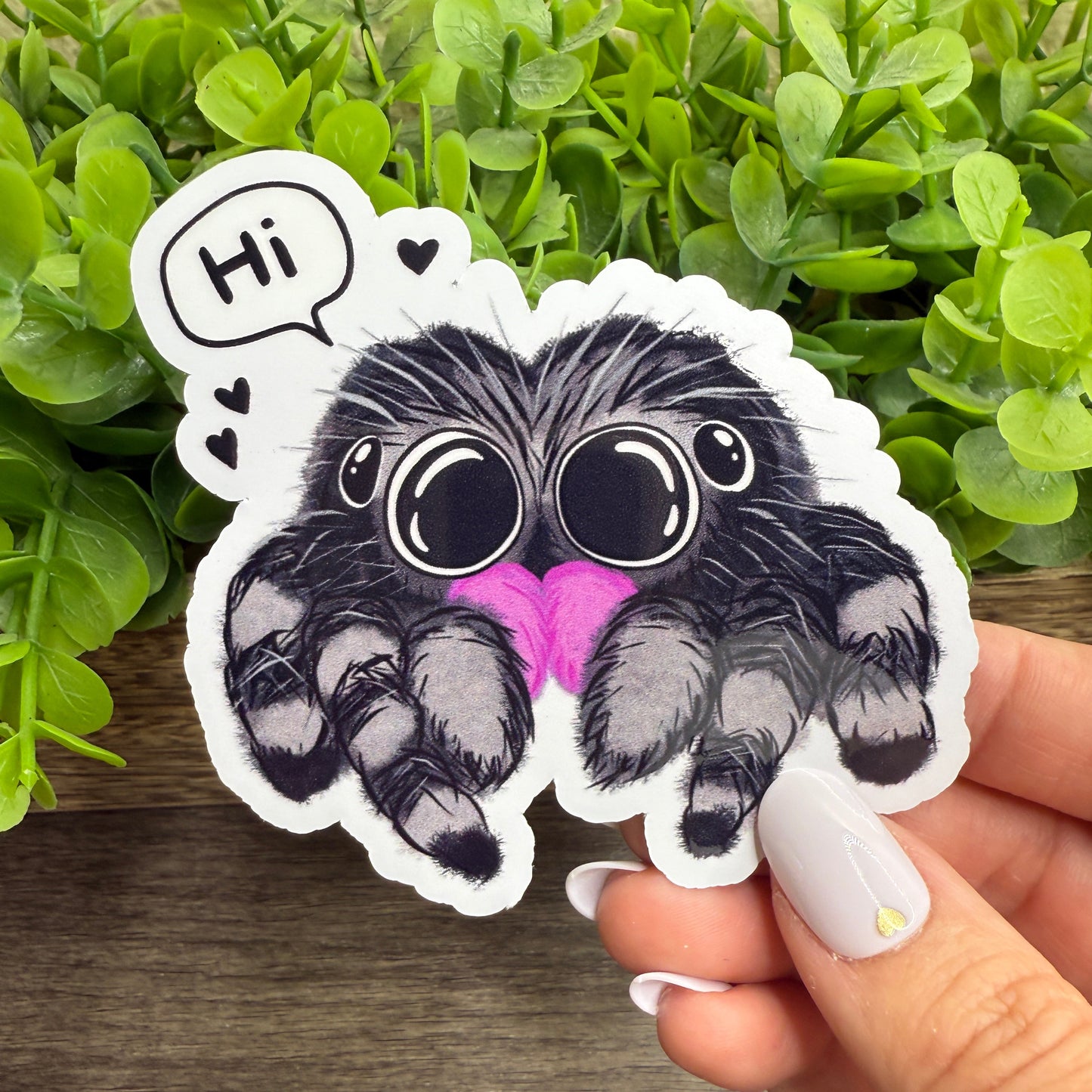 Hi Tarantula White Vinyl Sticker 3"