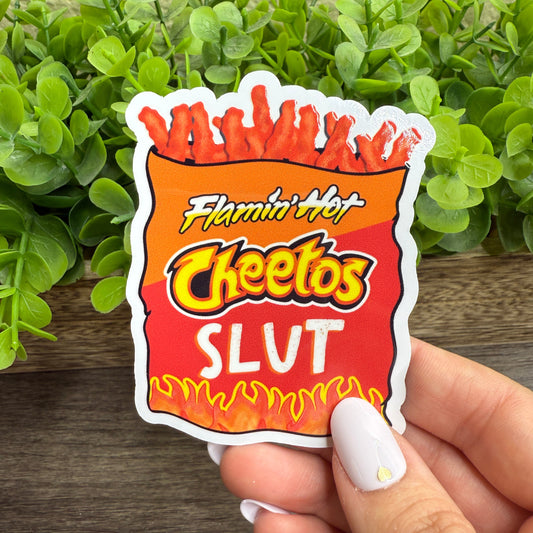 Chips Slut White Vinyl Sticker 3"