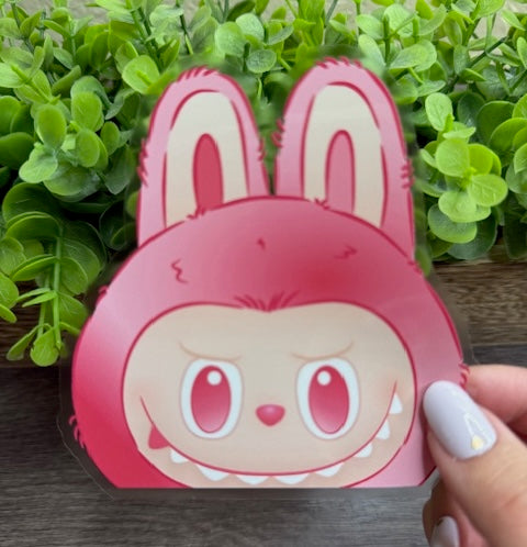 Peekaboo Monster LOVE Clear 4" Vinyl Sticker