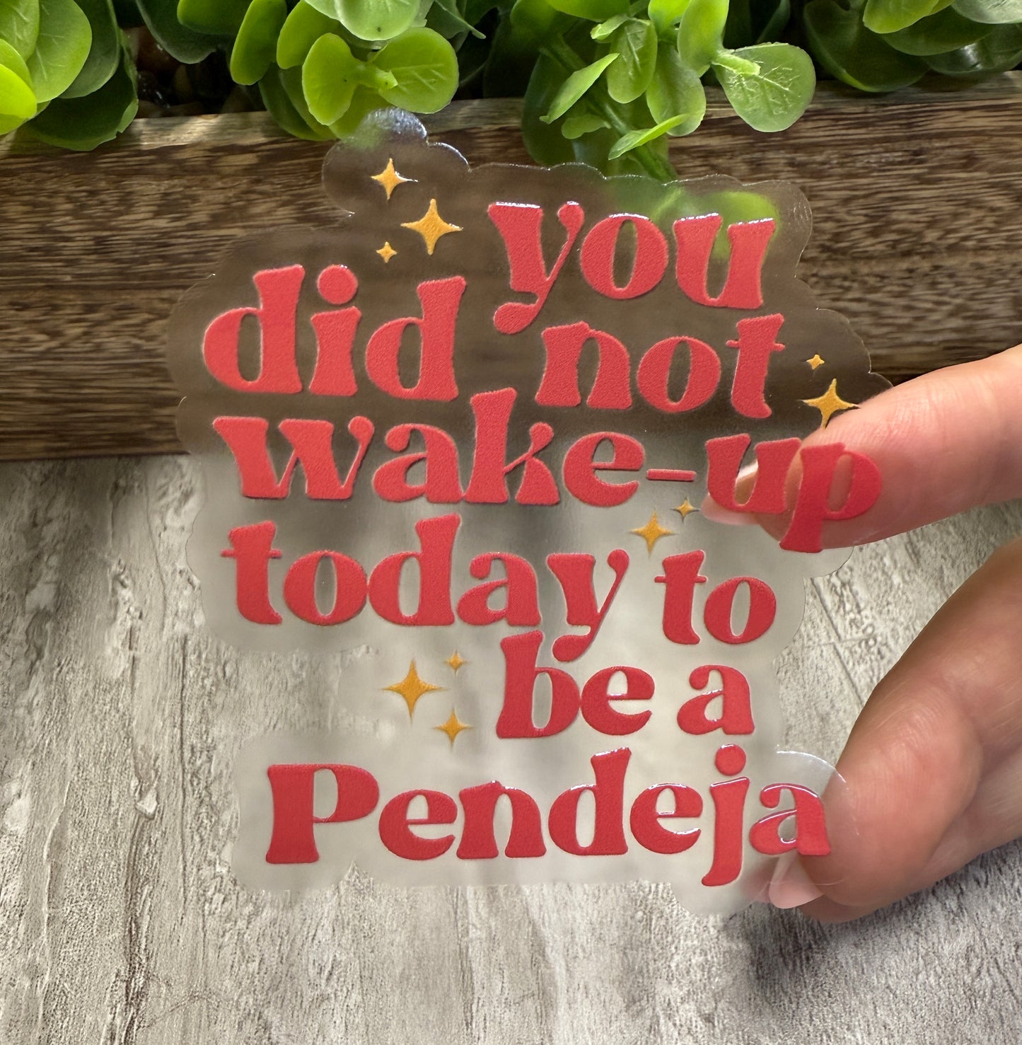 You Did Not Wake Up Today to be a Pendeja Clear Vinyl Sticker 3"