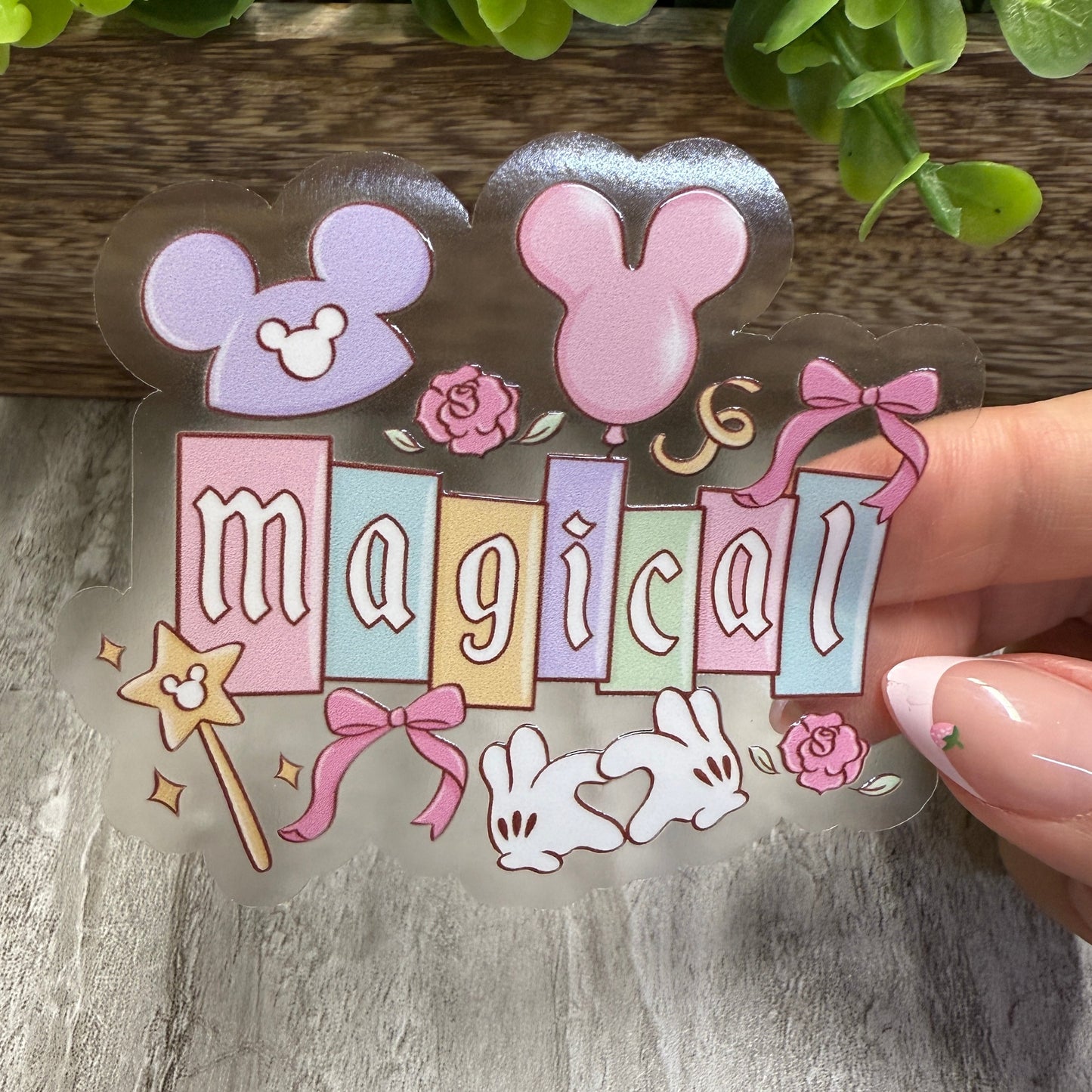 Magical Letters Clear Vinyl Sticker 3"