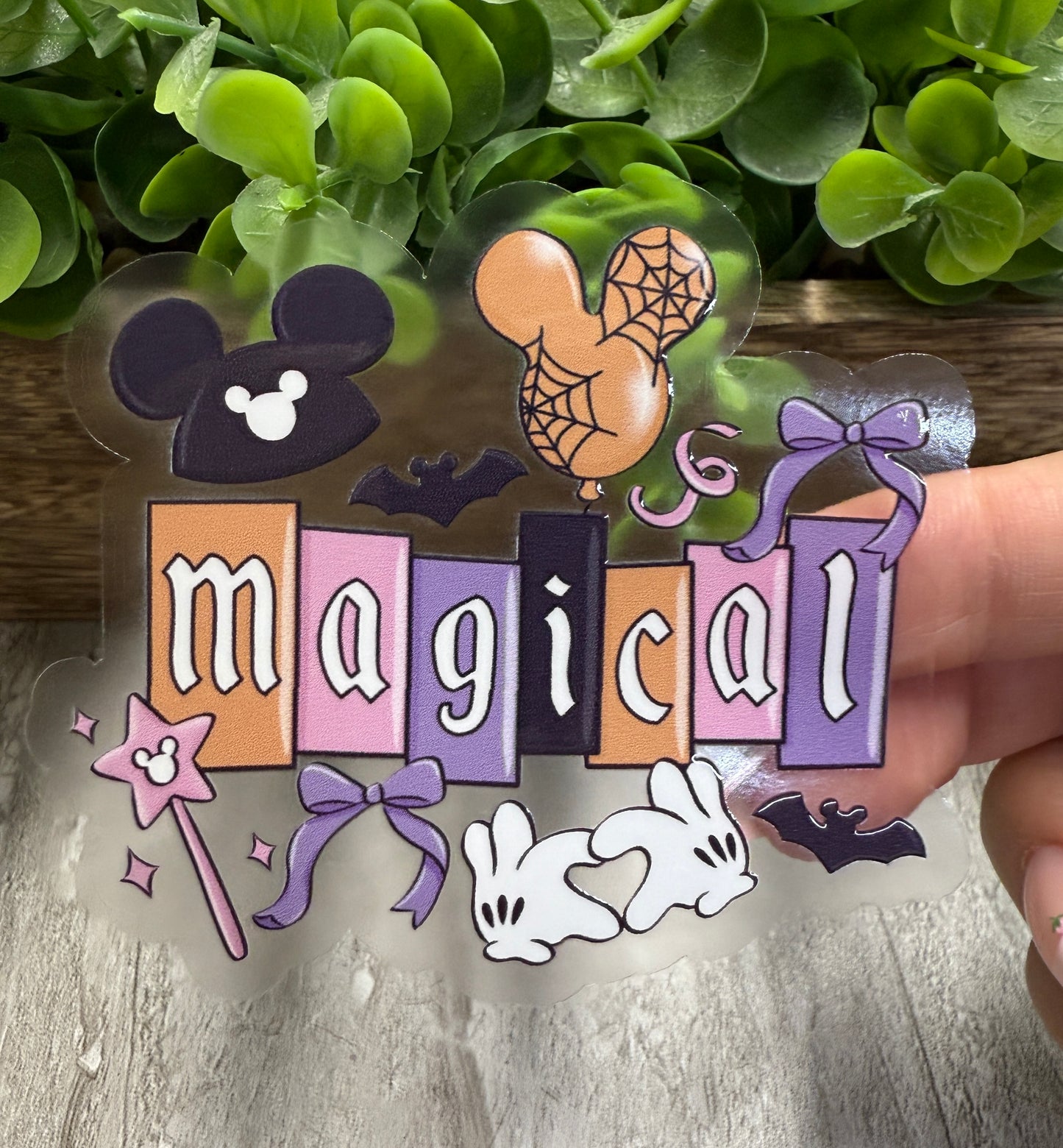 Magical Letters Halloween Clear Vinyl Sticker 3"