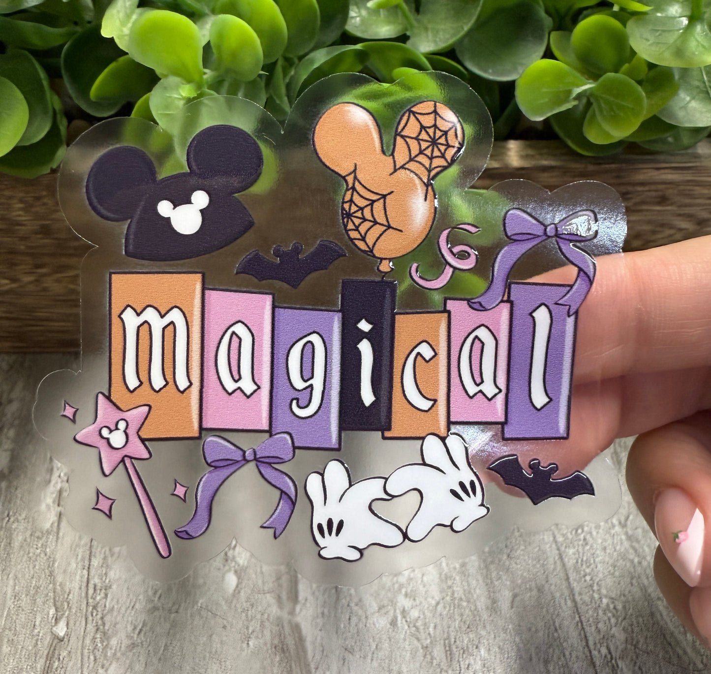 Magical Letters Halloween Clear Vinyl Sticker 3"