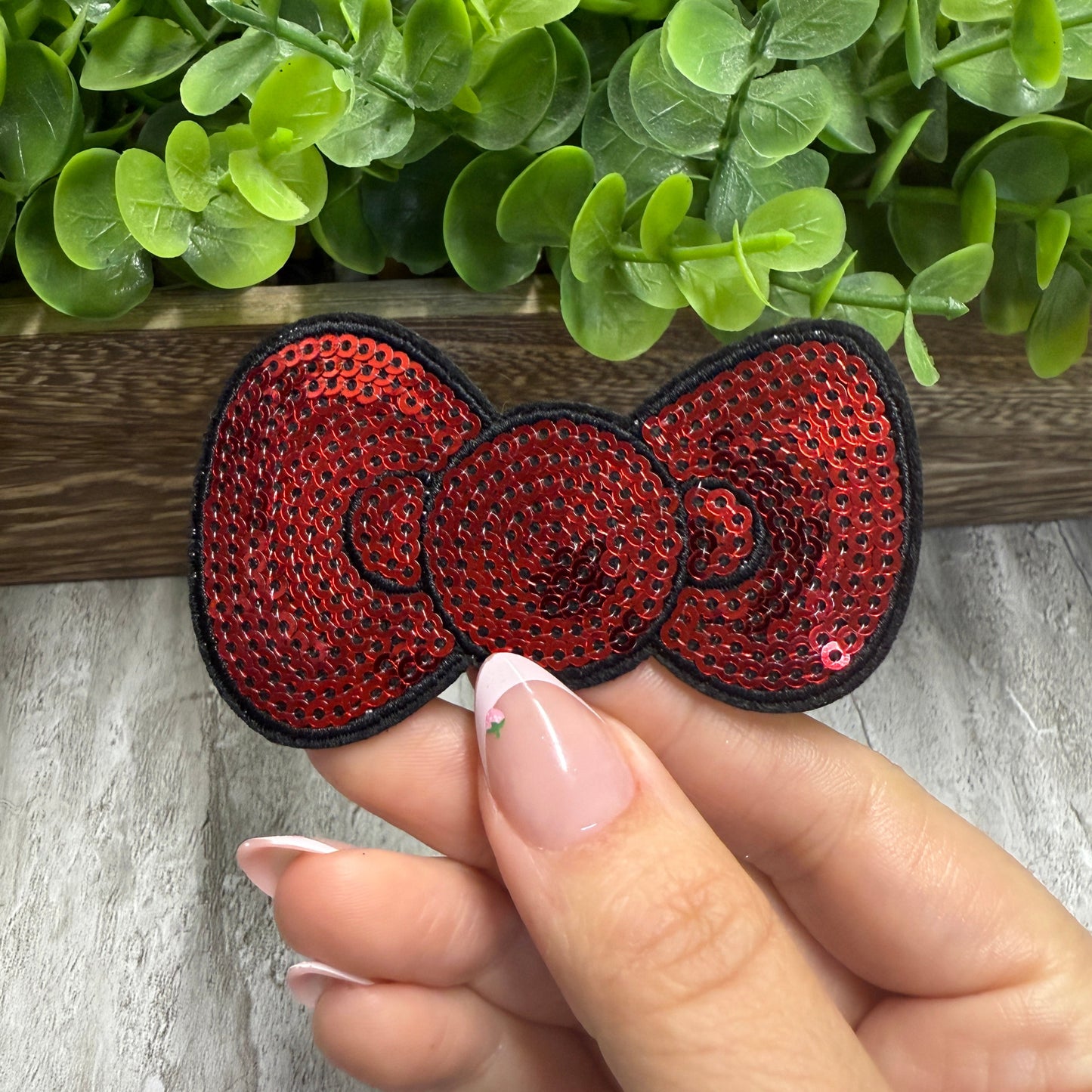 Bow Sequined Hat Patches