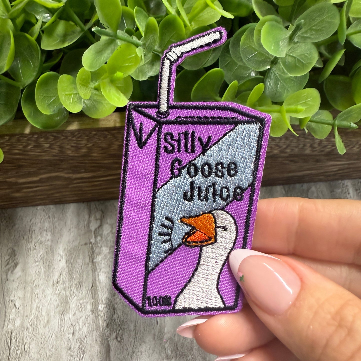 Silly Goose Juice Embroidered Small Patches