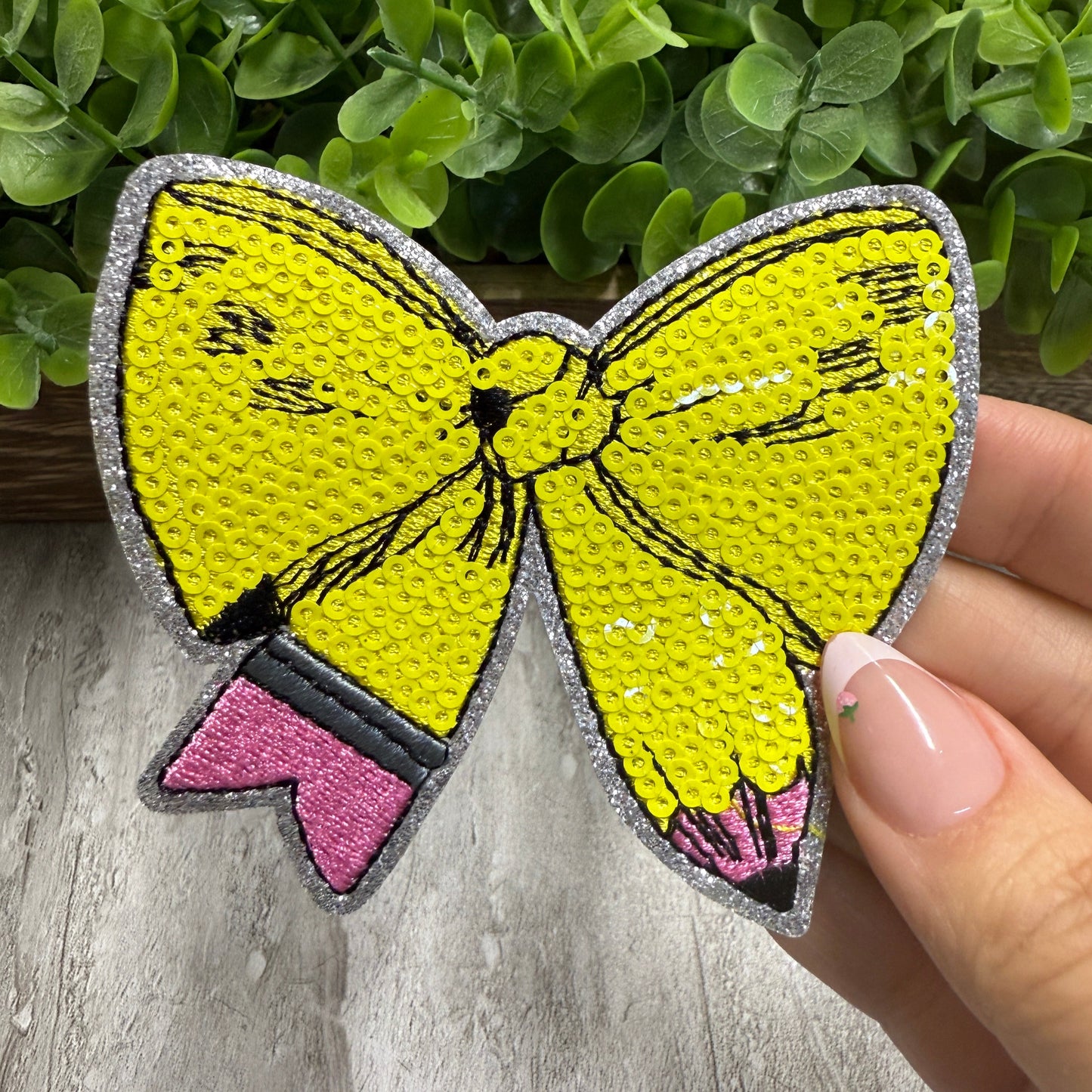 Pencil Bow Sequin Small Patches