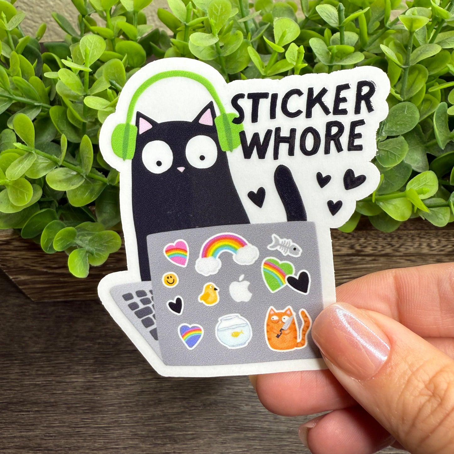 Sticker Whore Clear Vinyl Sticker 3"