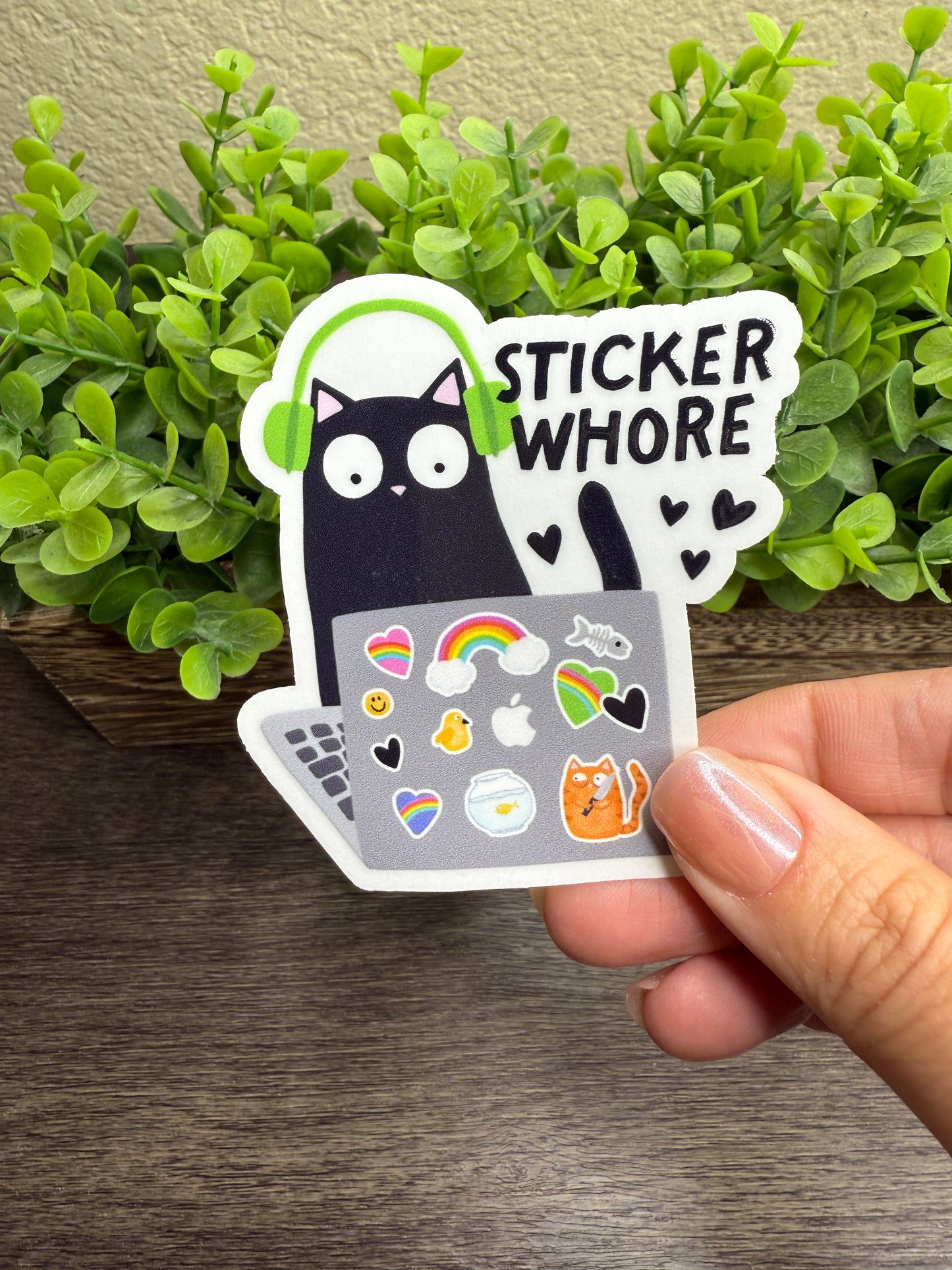 Sticker Whore Clear Vinyl Sticker 3"