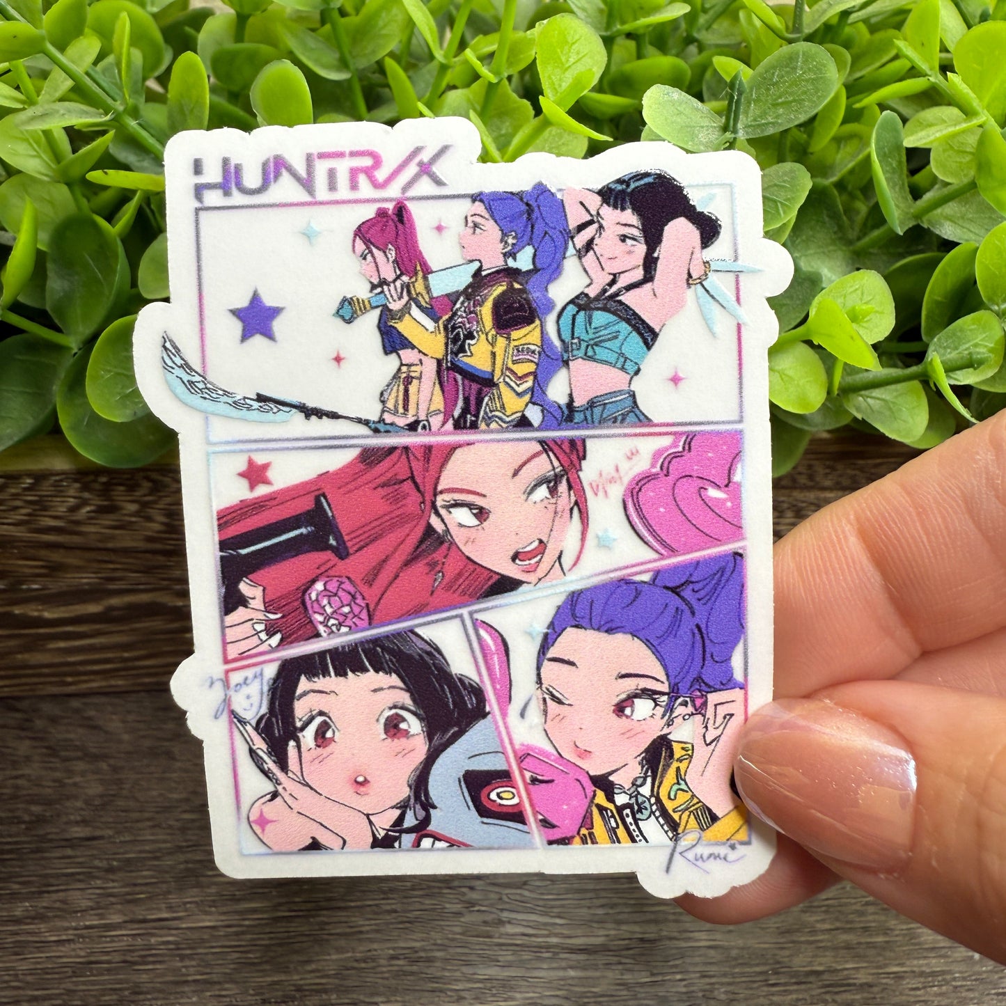 Huntr Girls Clear Vinyl Sticker 3"