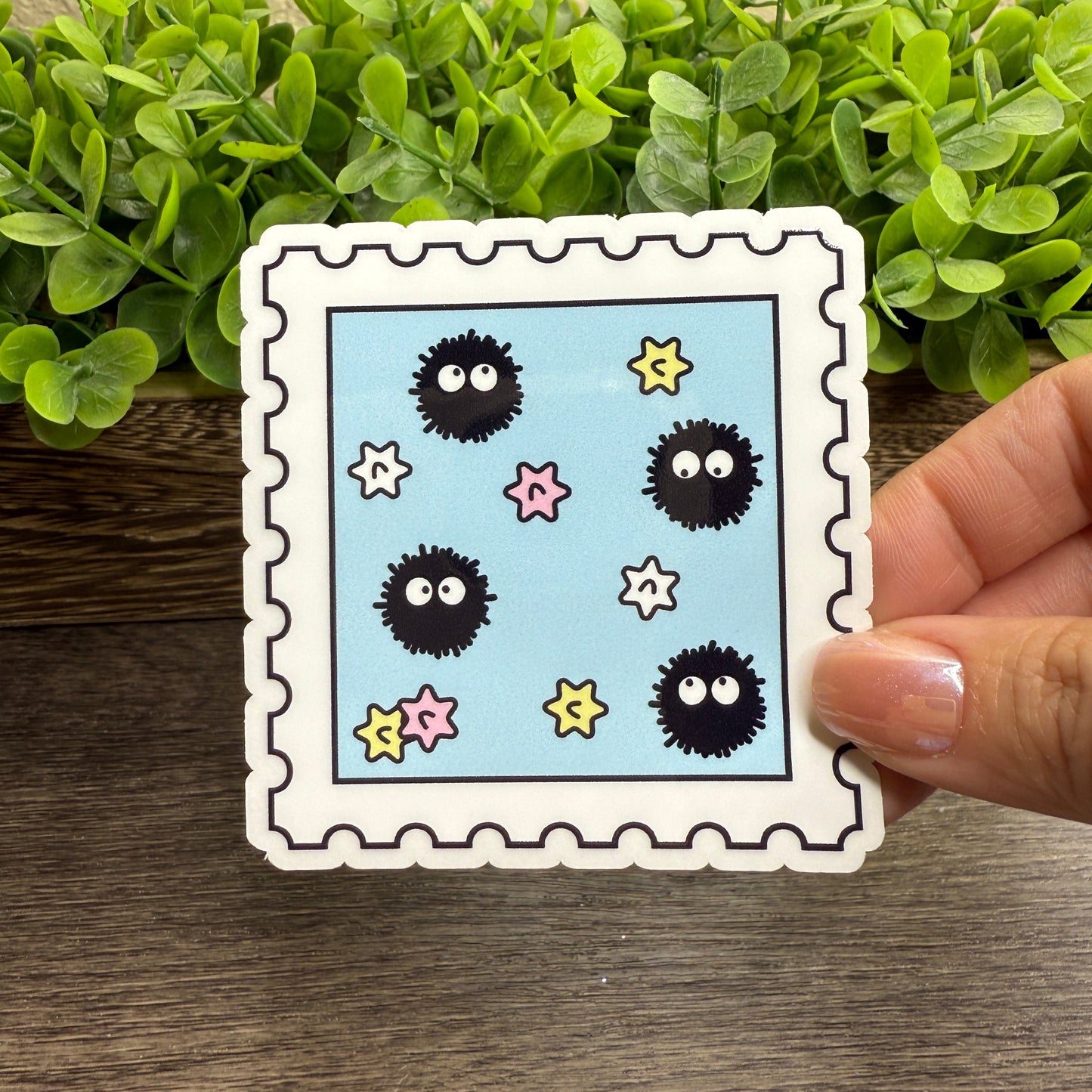 Cartoon Stamp Clear Vinyl Sticker 3"
