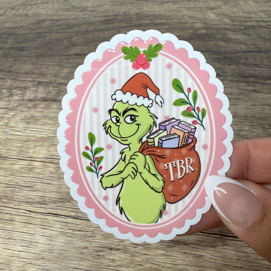 Green Monster TBR White Vinyl Sticker 3"