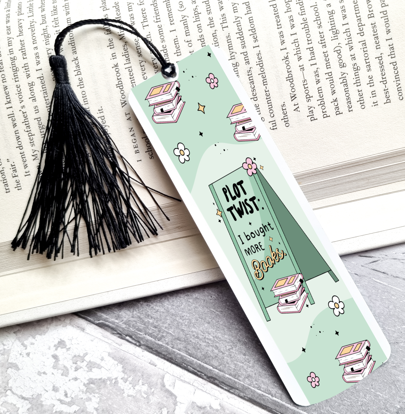 Plot Twist: I Bought More Books UV DTF Bookmark DOUBLE SIDED