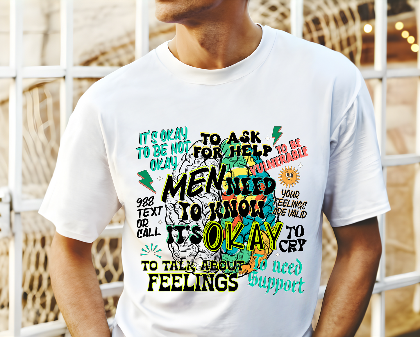 Men’s Mental Health Face XL DTF Transfer